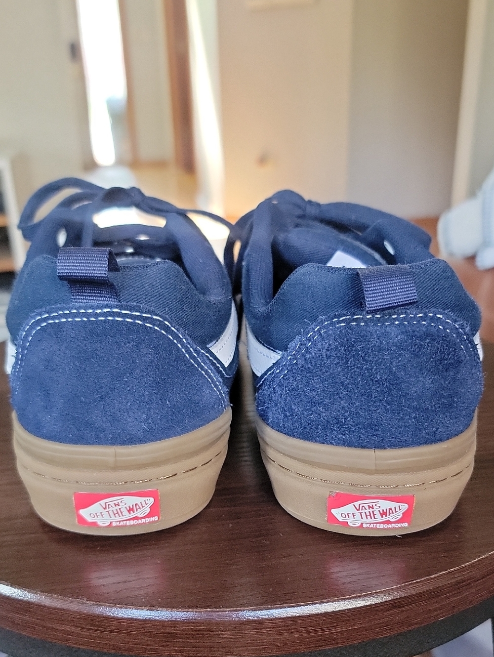 Vans Navy Blue and White Athletic Shoes 9.5